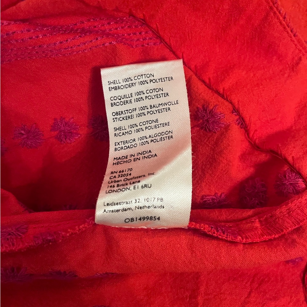 Free People‎ Juni Strawberry Spritz Embroidered Backless Halter Mini Dress Large - Picture 7 of 7